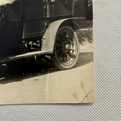 Vintage Photograph Photo People in Early Antique Automobile