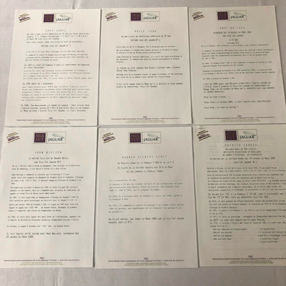 1989 Jaguar Silk Cut Racing Car Team Press Kit Photos + FRENCH LANGUAGE