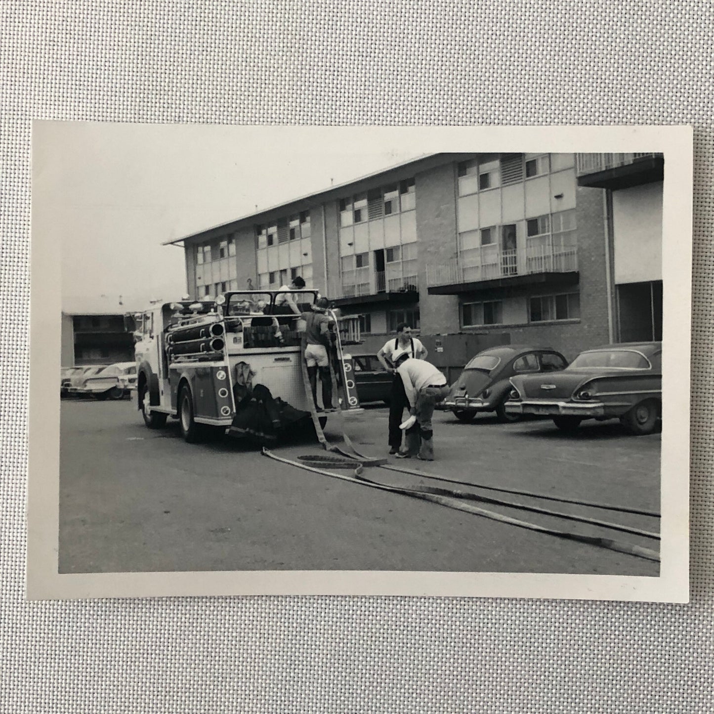 Vintage Fire Truck Firefighter Firefighting Photo Photograph Lot of 3 Cars +