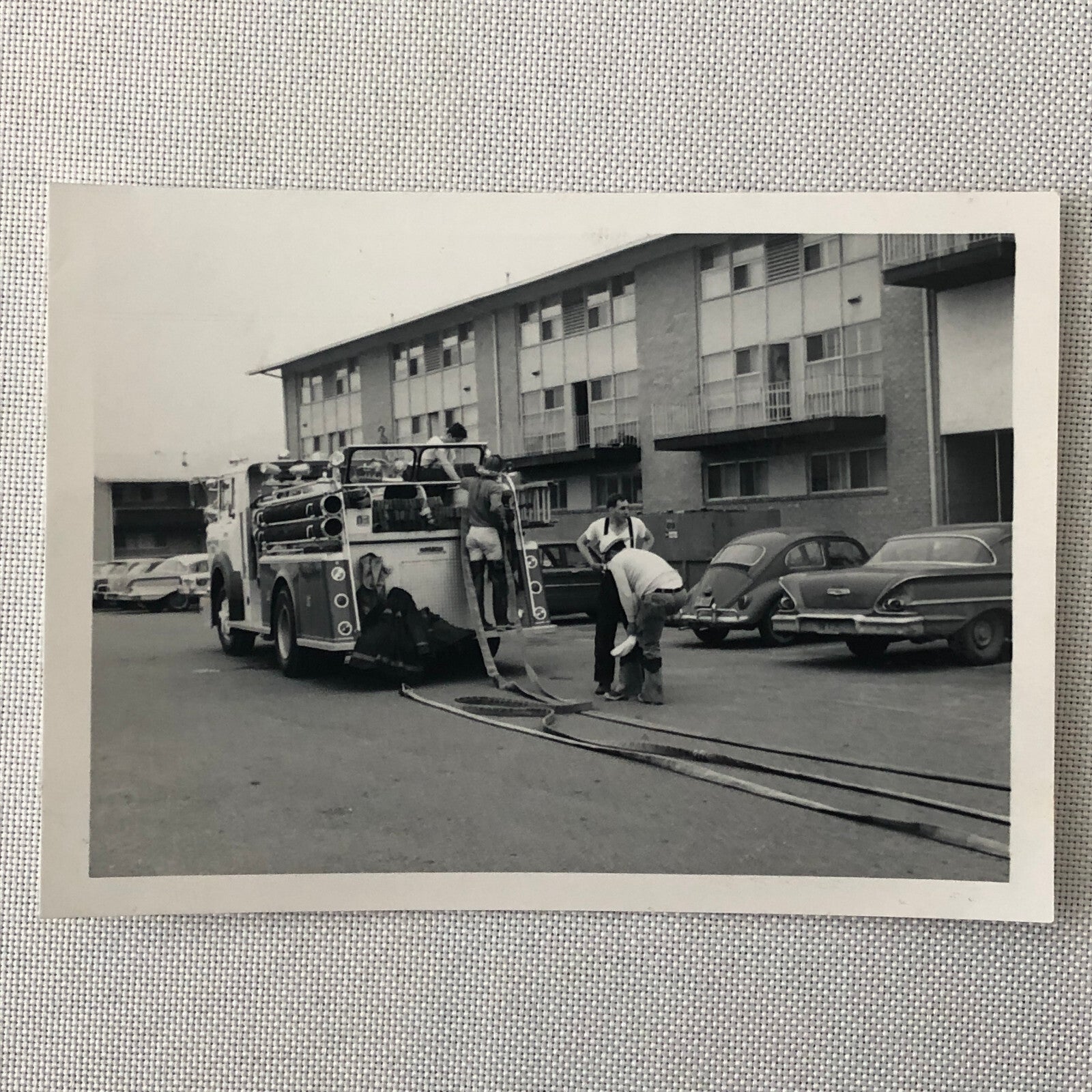 Vintage Fire Truck Firefighter Firefighting Photo Photograph Lot of 3 Cars +