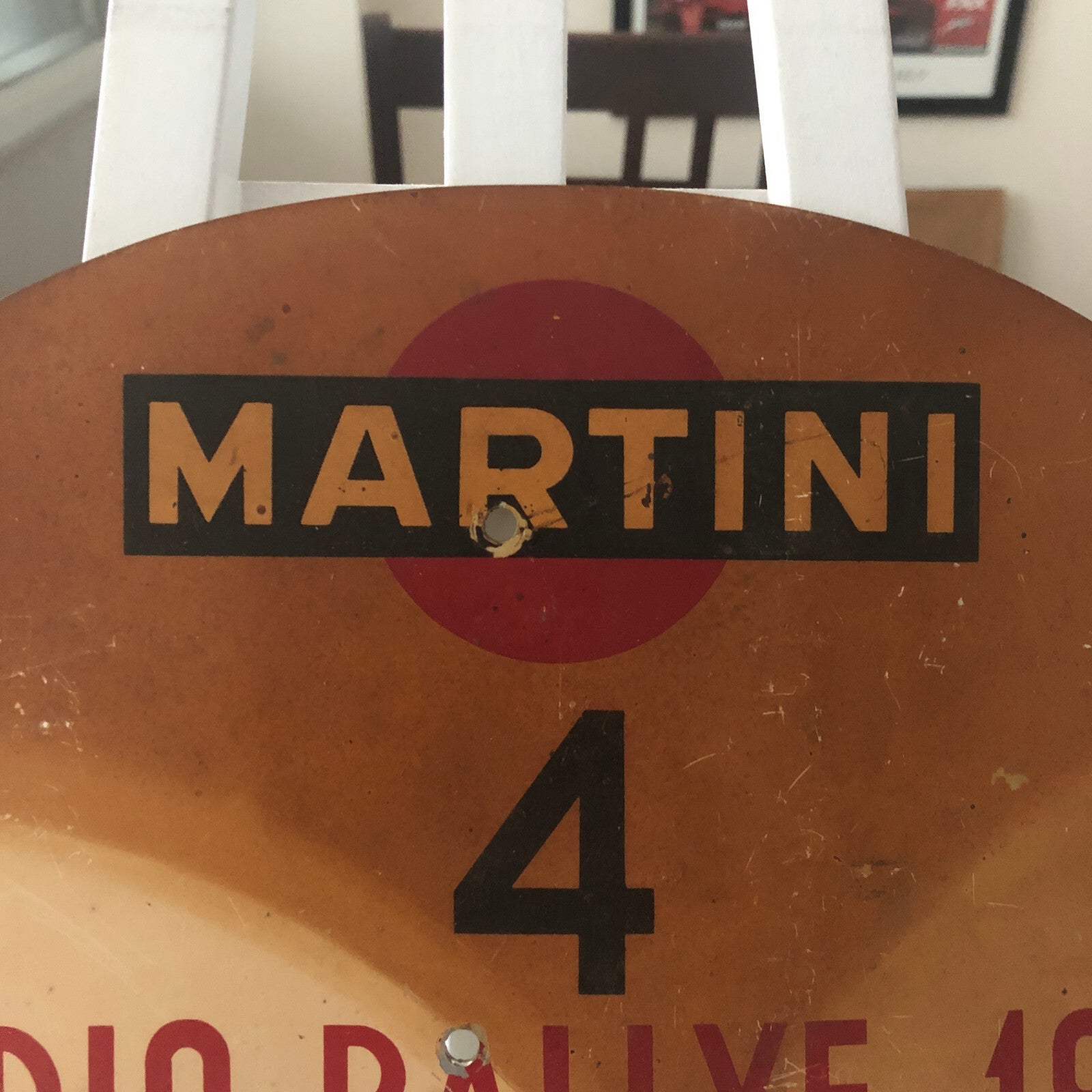 1965 Radio Rallye Car Rally Participant Plate w/ Martini Ad