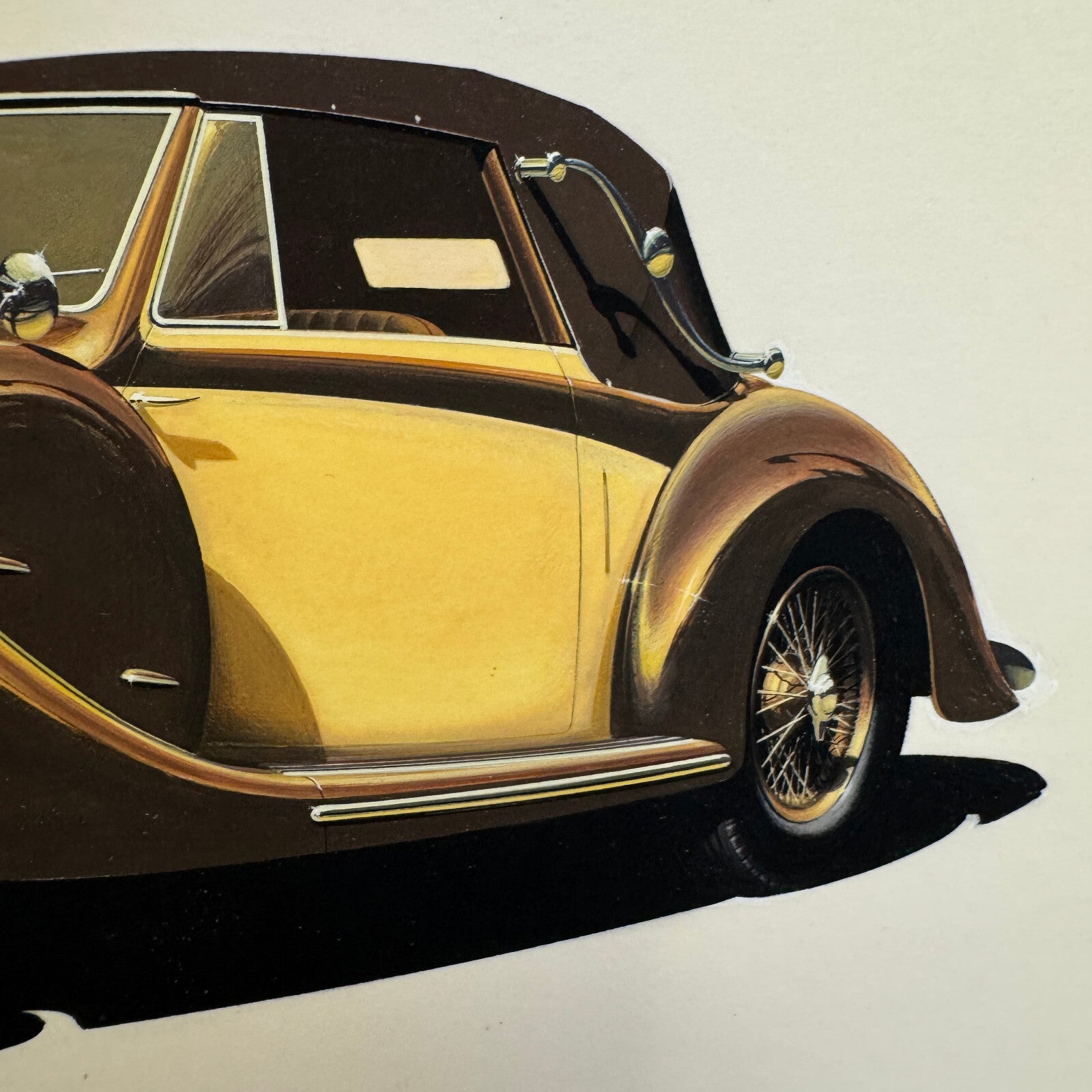 Vintage Lagonda V12 Automobile Illustration Art Drawing Hand Drawn