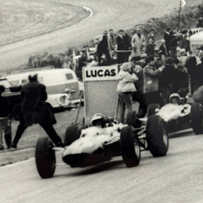 Vintage Grand Prix Car Racing Photo Photograph - Dan Gurney Jim Clark + Cahier 