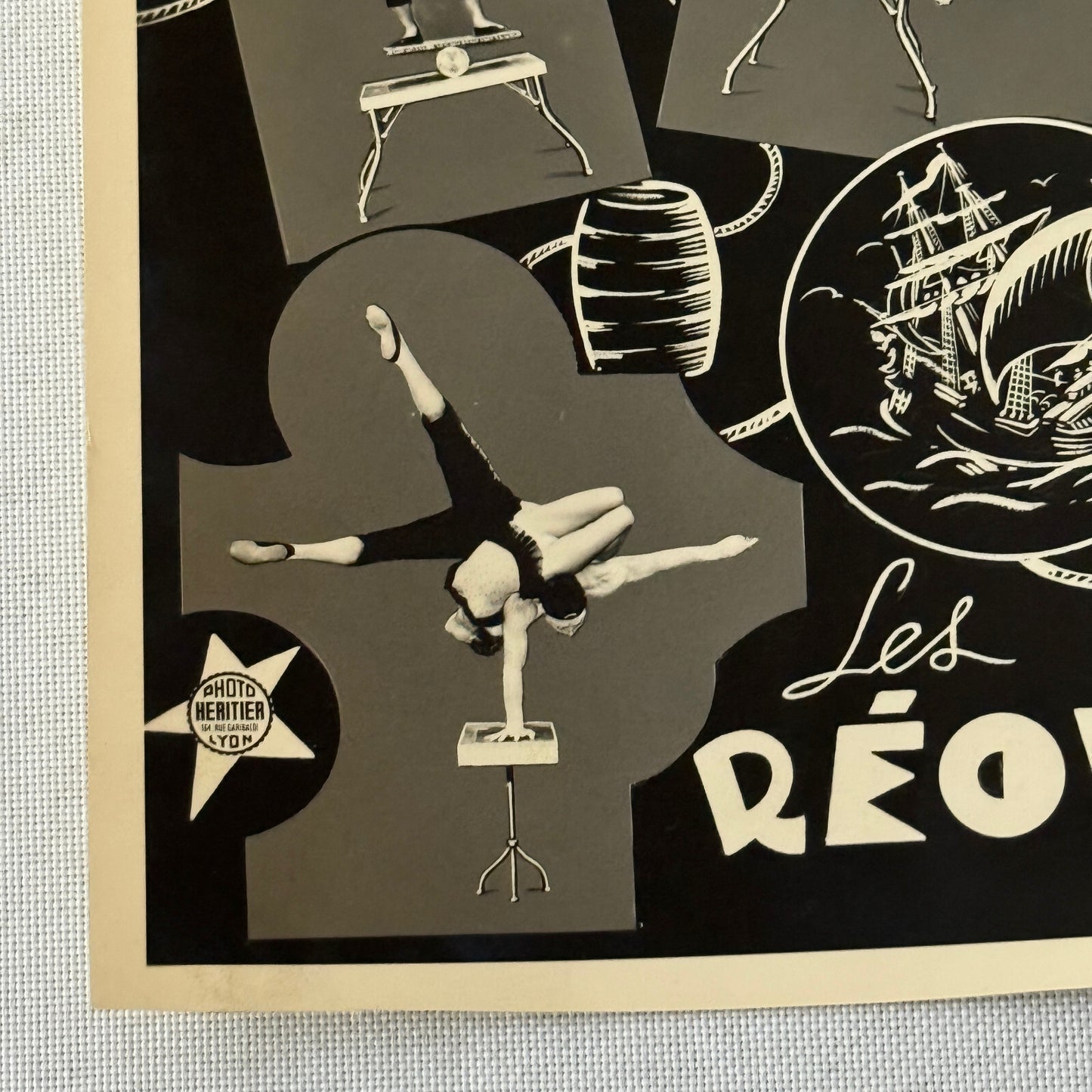 Vintage Circus Acrobat Balancing Act Photo Photograph Les Reols