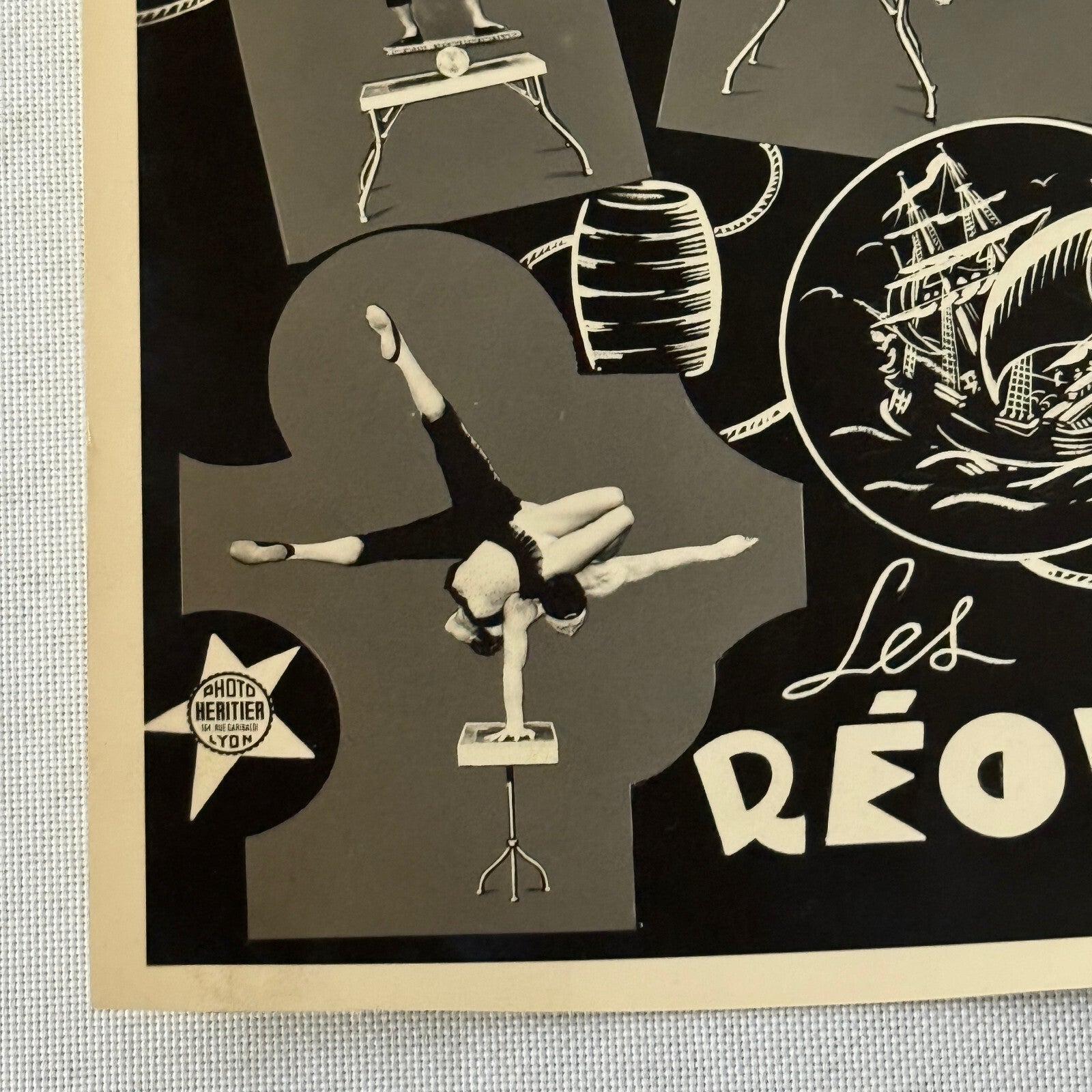 Vintage Circus Acrobat Balancing Act Photo Photograph Les Reols