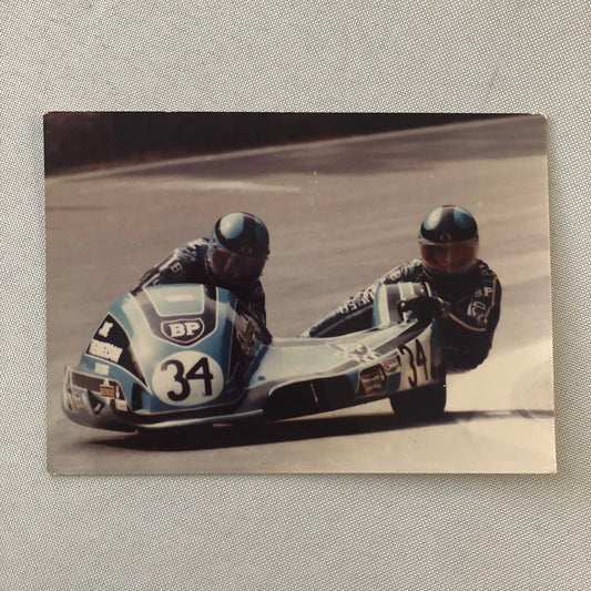 Vintage Motorcycle Racing Photo Photograph Print Germany Sidecar Side Car