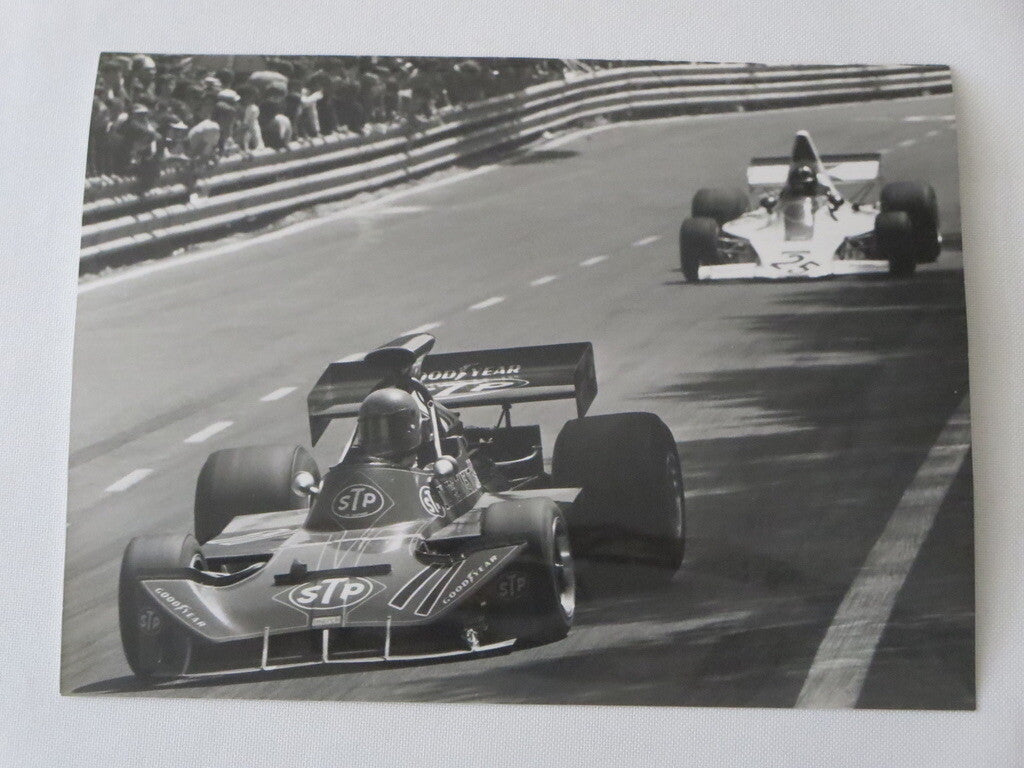 Vintage 1973 Spanish Grand Prix Photograph Photo - Henri Pescarolo Graham Hill 