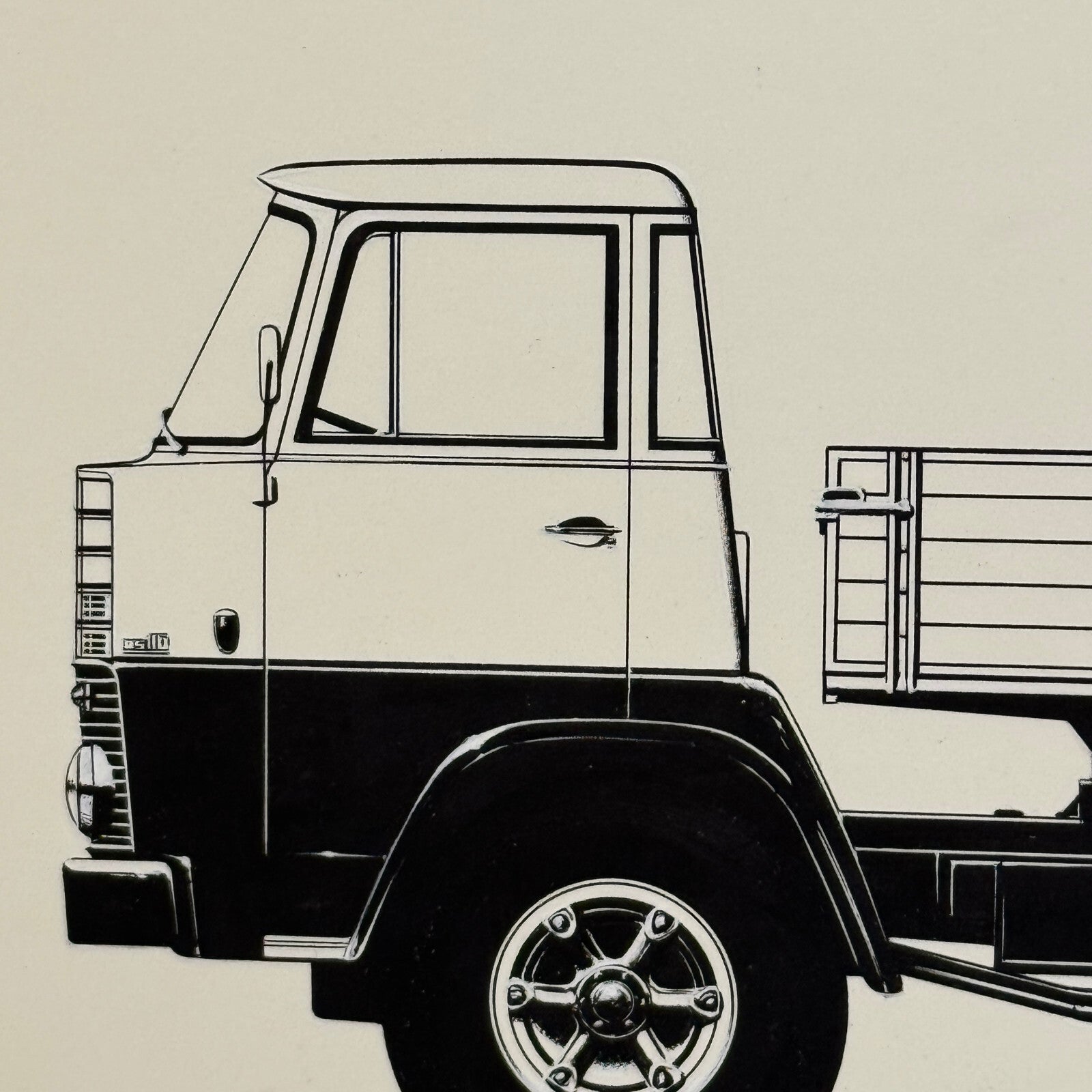 Commercial Truck Illustration Art Drawing Hand Drawn Robert Preis Vintage