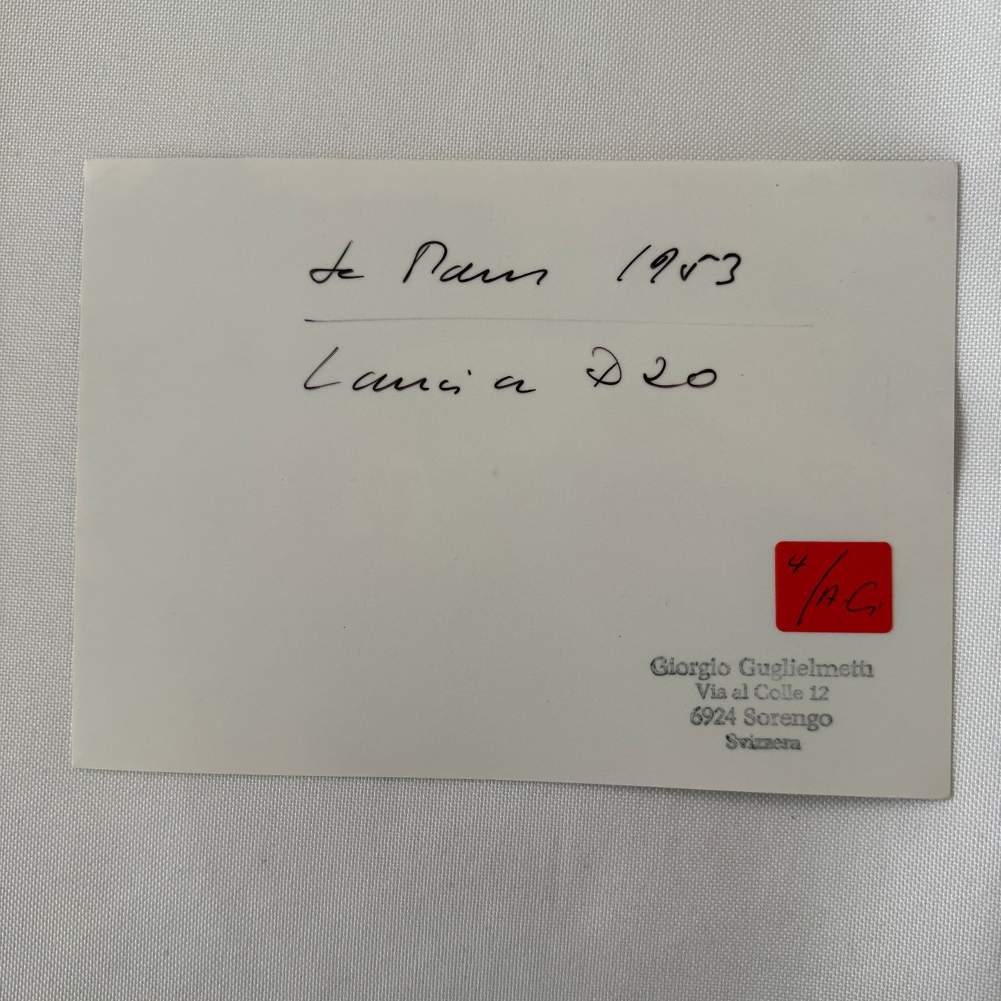 Lancia D20 LeMans 1953 Racing Photo Photograph Vintage Image Modern Print