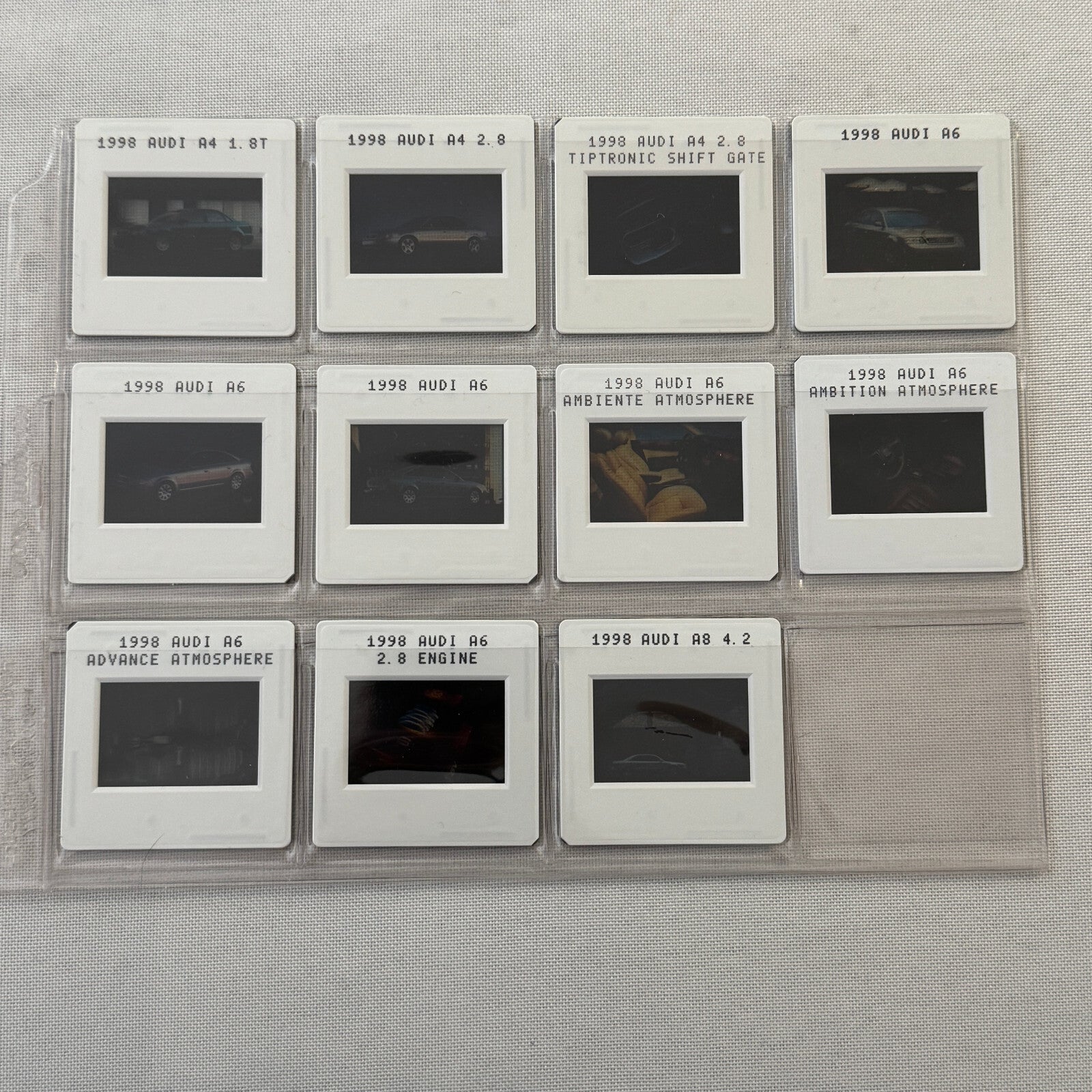 1998 Audi Press Kit Box Brochure A4 A6 A8 Factory Photos 35mm Slides