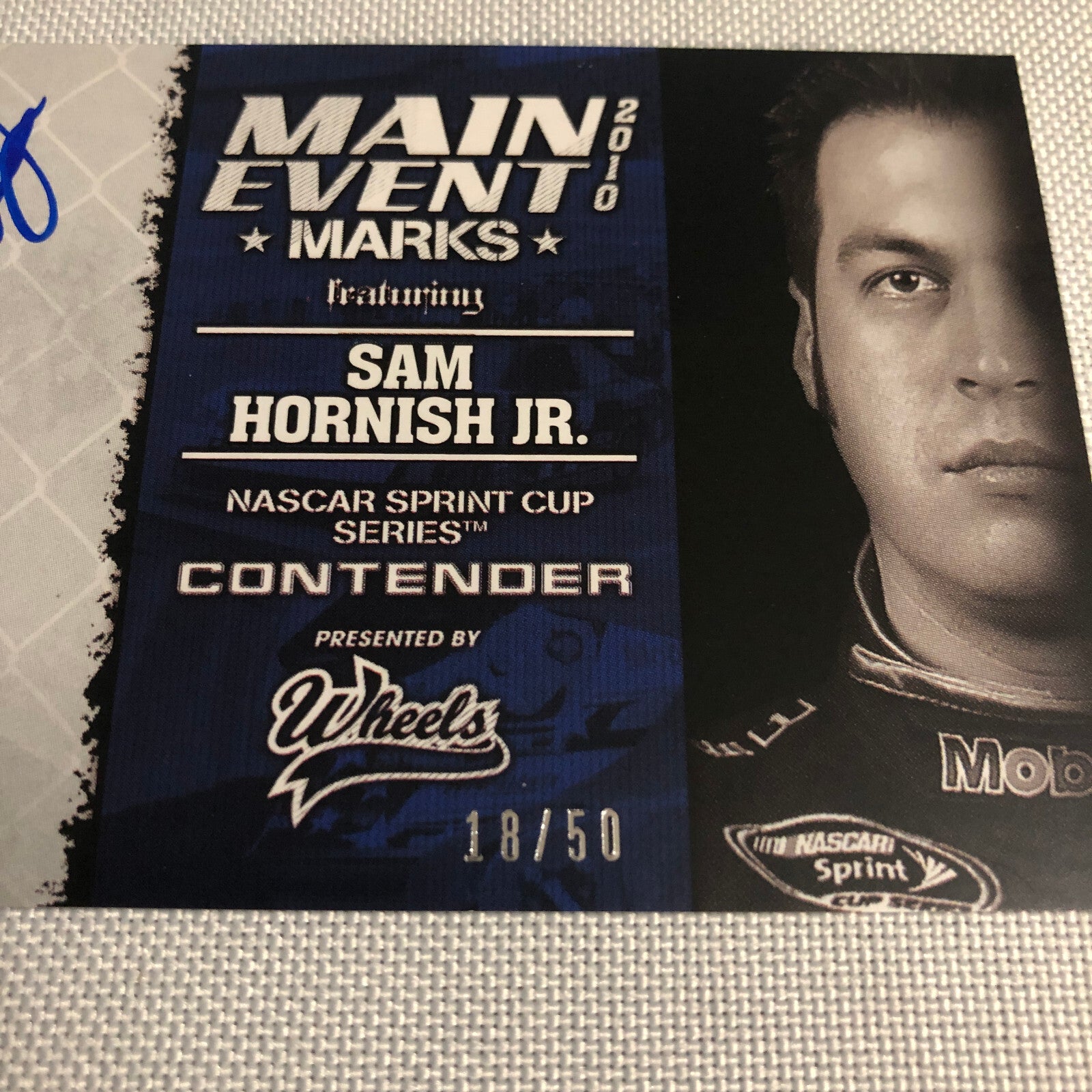 2010 Wheels Main Event Marks Sam Hornish Jr Auto Autograph Signed Card /50