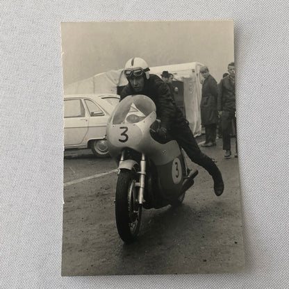 Vintage Motorcycle Racing Photo photograph Rider Vostok Bike ?