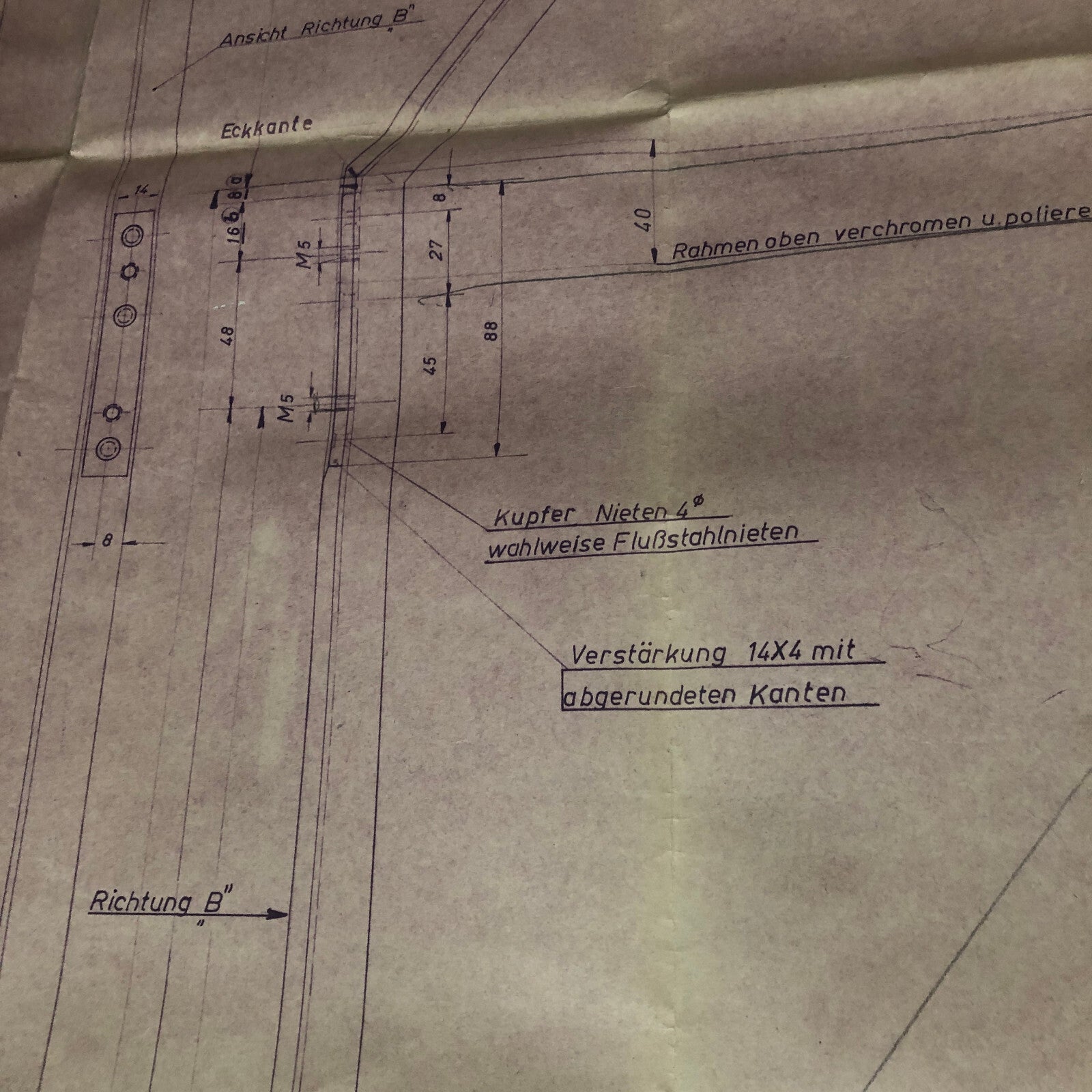 Vintage Porsche Reutter & Co Coachbuilder Factory Part Blueprint Document German