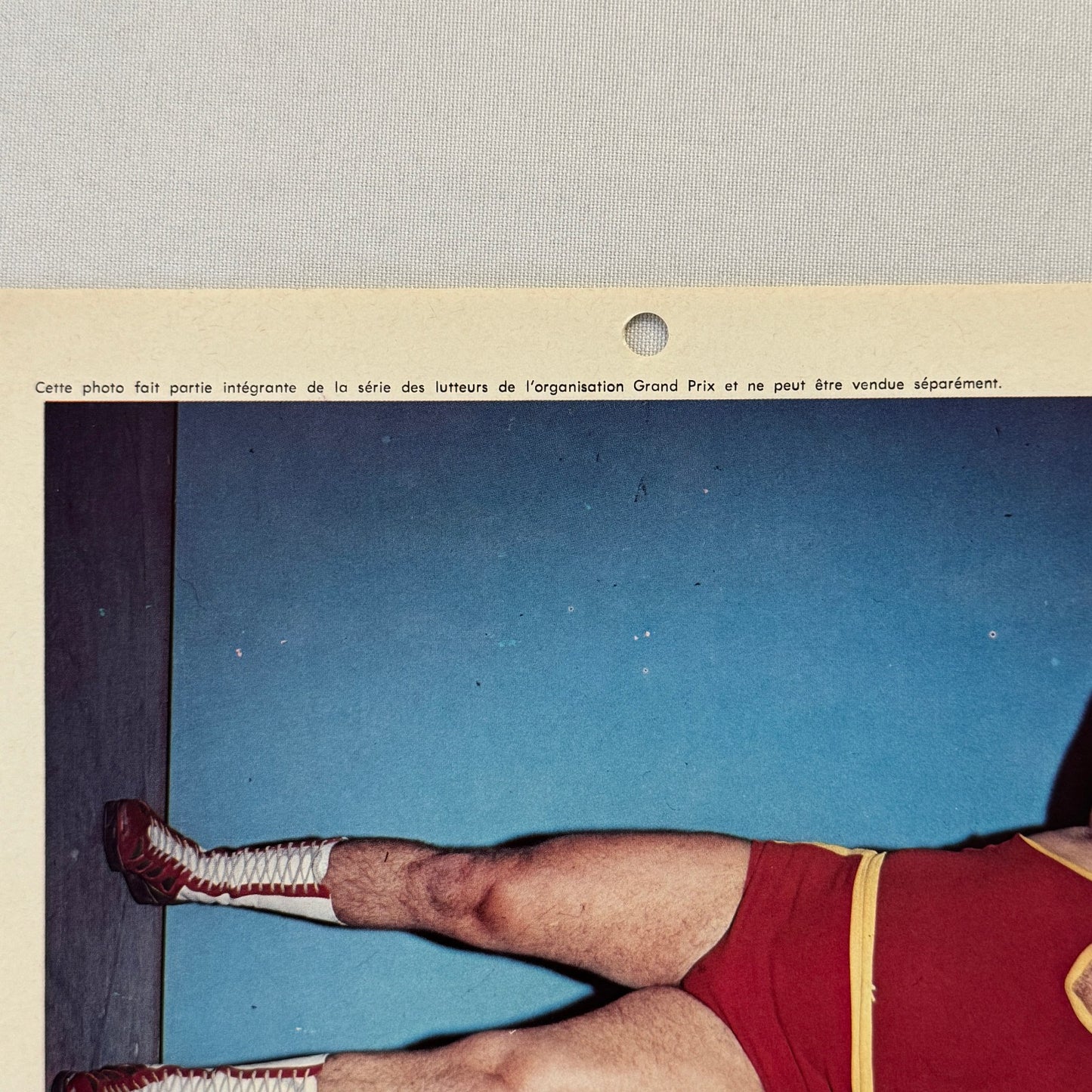 Vintage Wrestling Print Insert Gilles the Fish Poisson Quebec French 1973