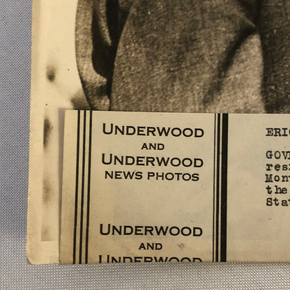 Press Photo Photograph Senator John E Erickson of Montana Underwood Photo