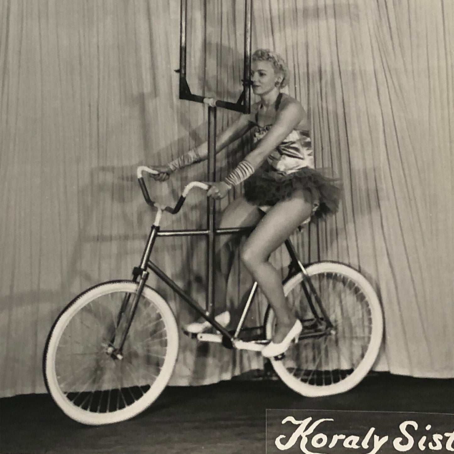 Koraly Sisters Circus Bicycle Balancing Act Photo Photograph Print
