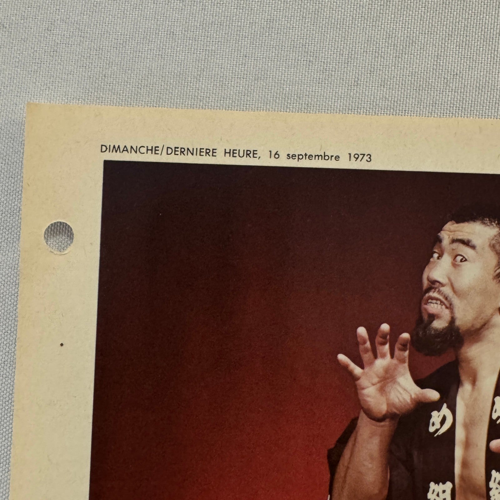 Vintage Wrestling Print Insert Tokio Joe Tokyo Joe Quebec French 1973