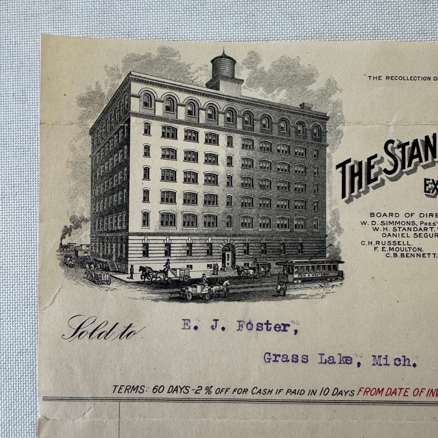 Standart Simmons Hardware Keen Kutter Receipt Letterhead Document 1908 Antique