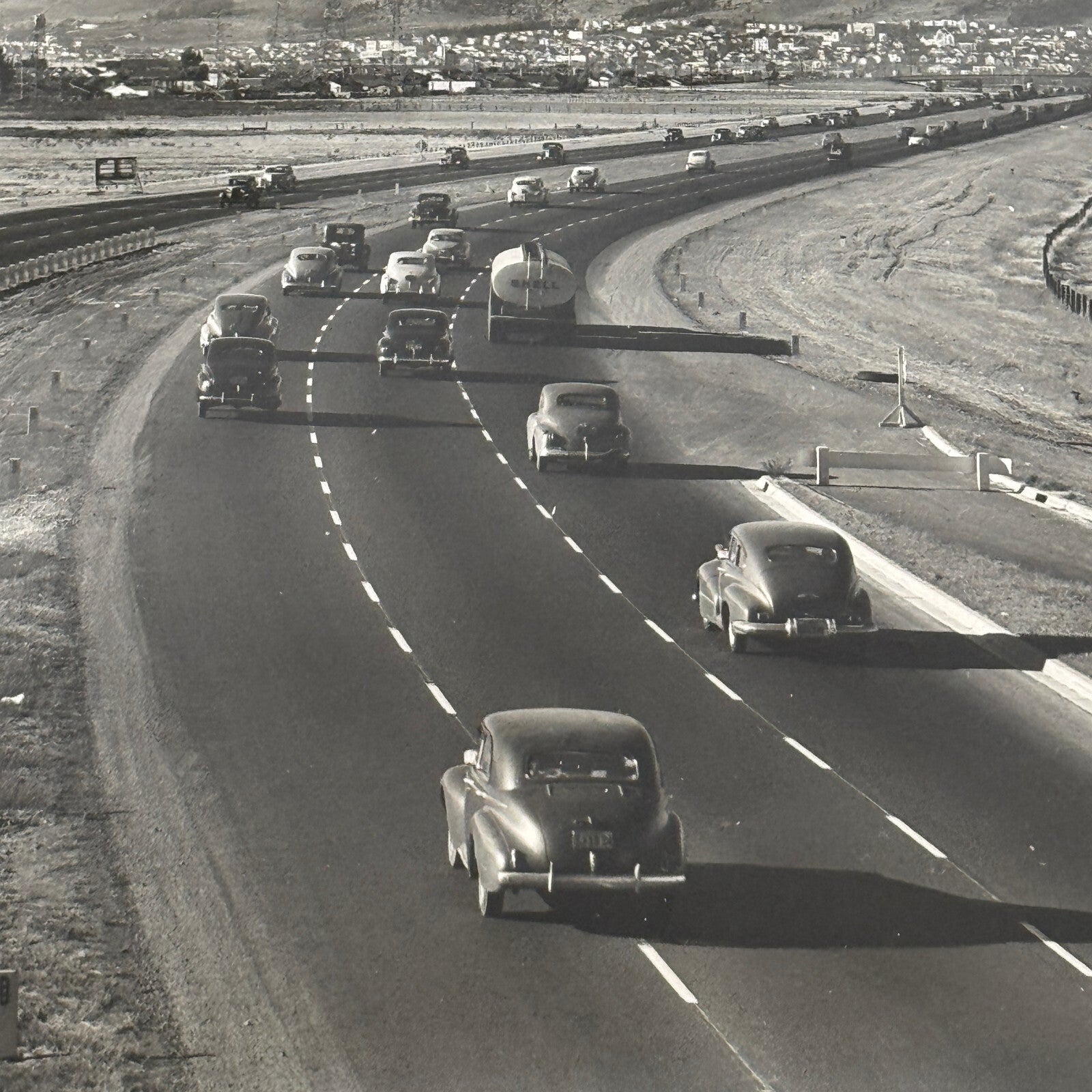 Vintage Cars on California Highway Photo Photograph Print Associated Press