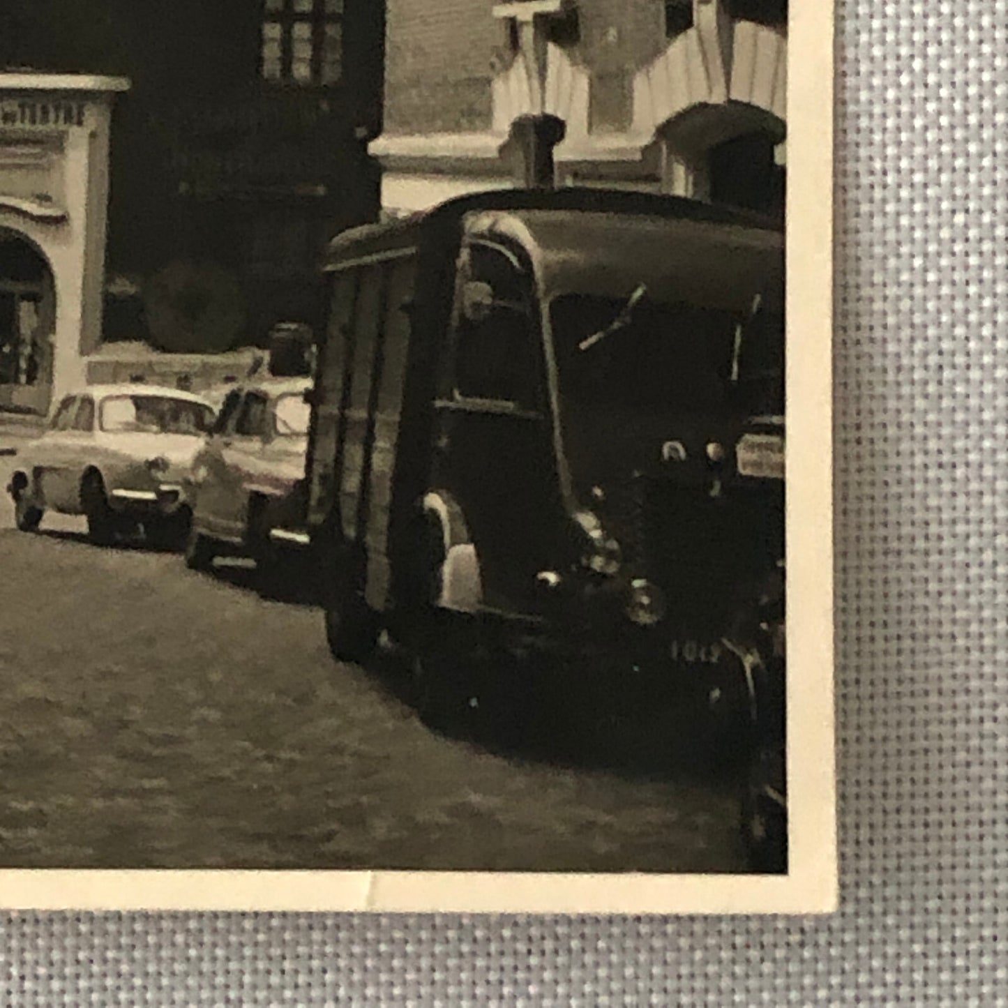 Vintage Photo Photograph Theater with Windmill Street Scene Cars Truck +