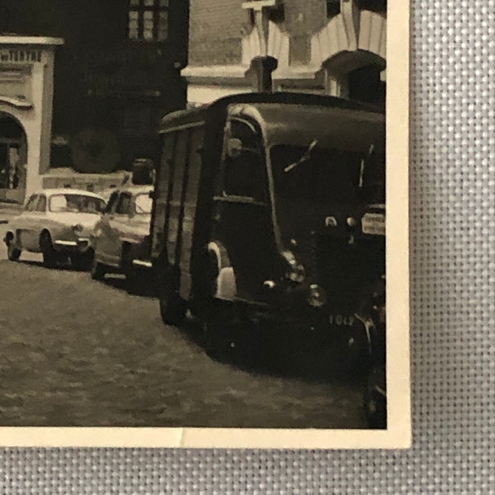 Vintage Photo Photograph Theater with Windmill Street Scene Cars Truck +