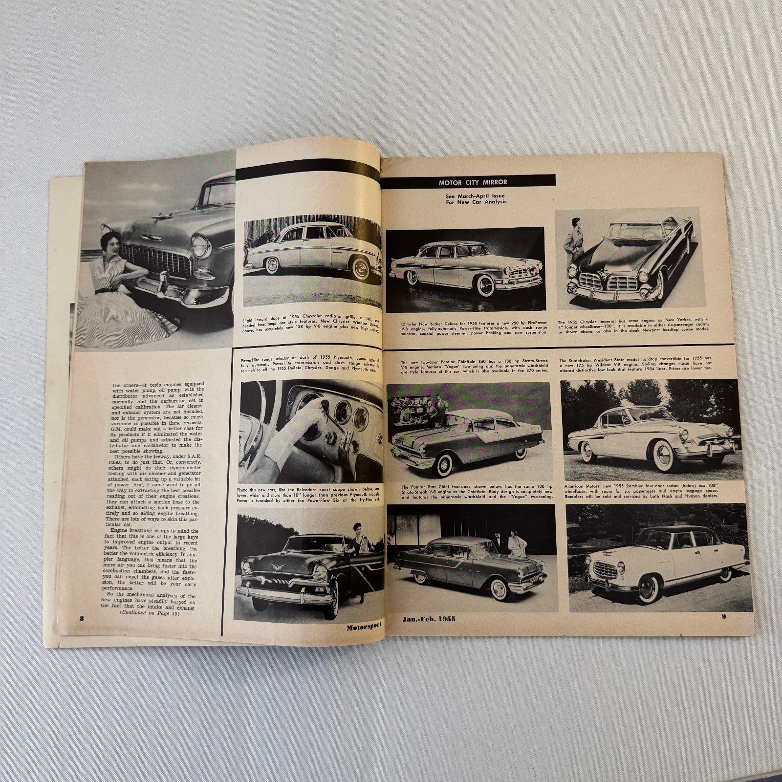 1955 Motorsport Magazine Racing Mercedes Benz 300SL Porsche Speedster Chrysler