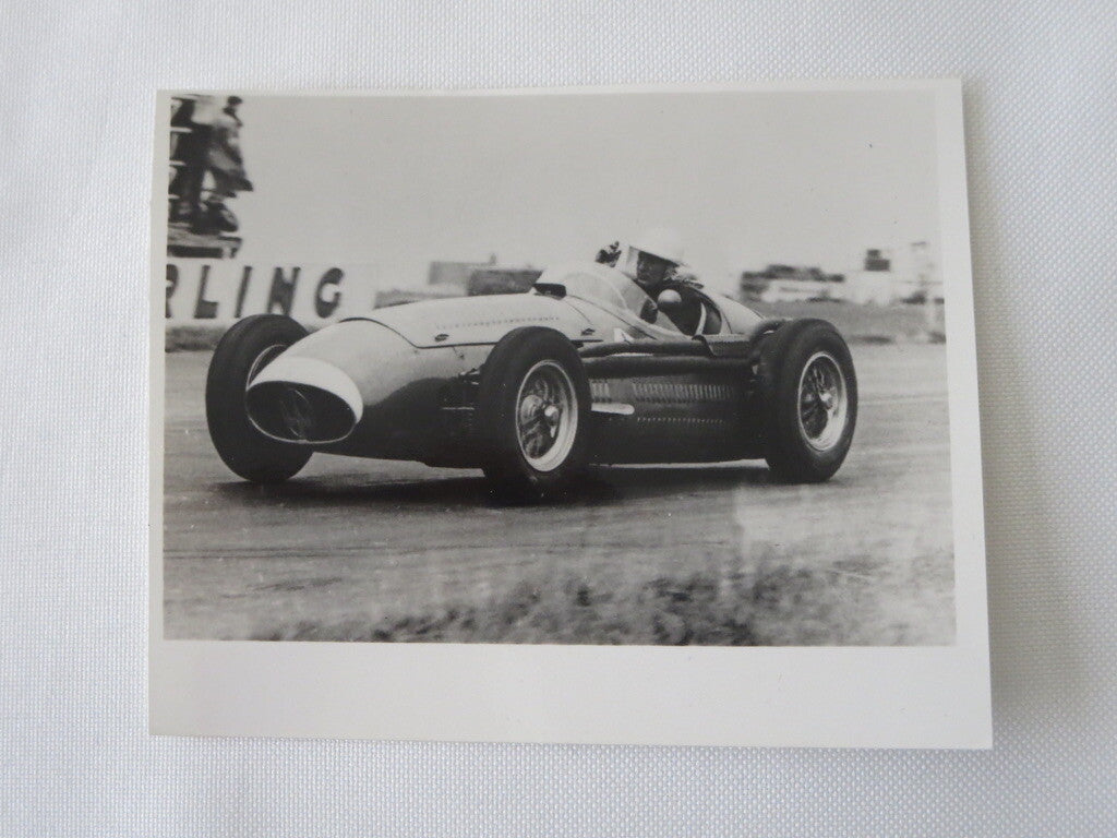Vintage Racing Photograph Sitrling Moss Racing Maserati 250F Car 1954