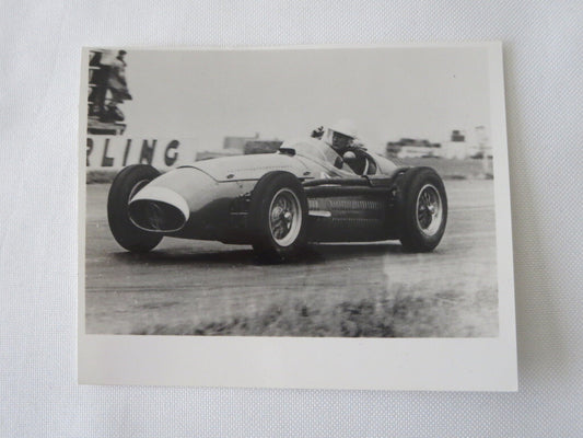 Vintage Racing Photograph Sitrling Moss Racing Maserati 250F Car 1954