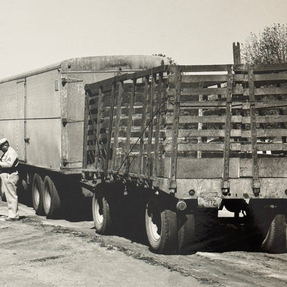 California Highway Truck Inspection Station Vintage Photo Photograph 1947