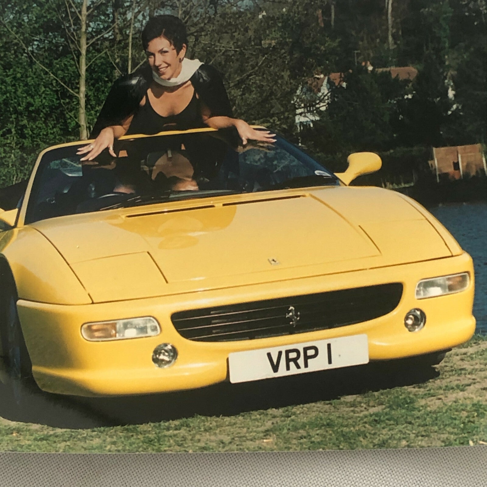 Debbie Currie Singer in Ferrari F355 Spider Car Press Photo Photograph Print 