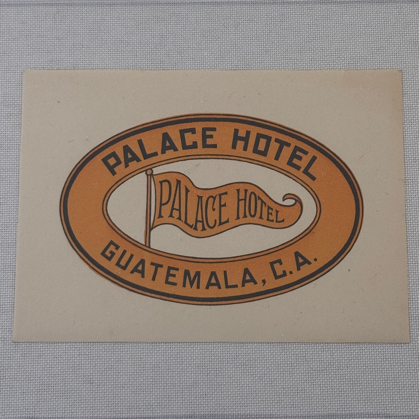 Vintage Hotel Travel Label Palace Hotel Guatemala