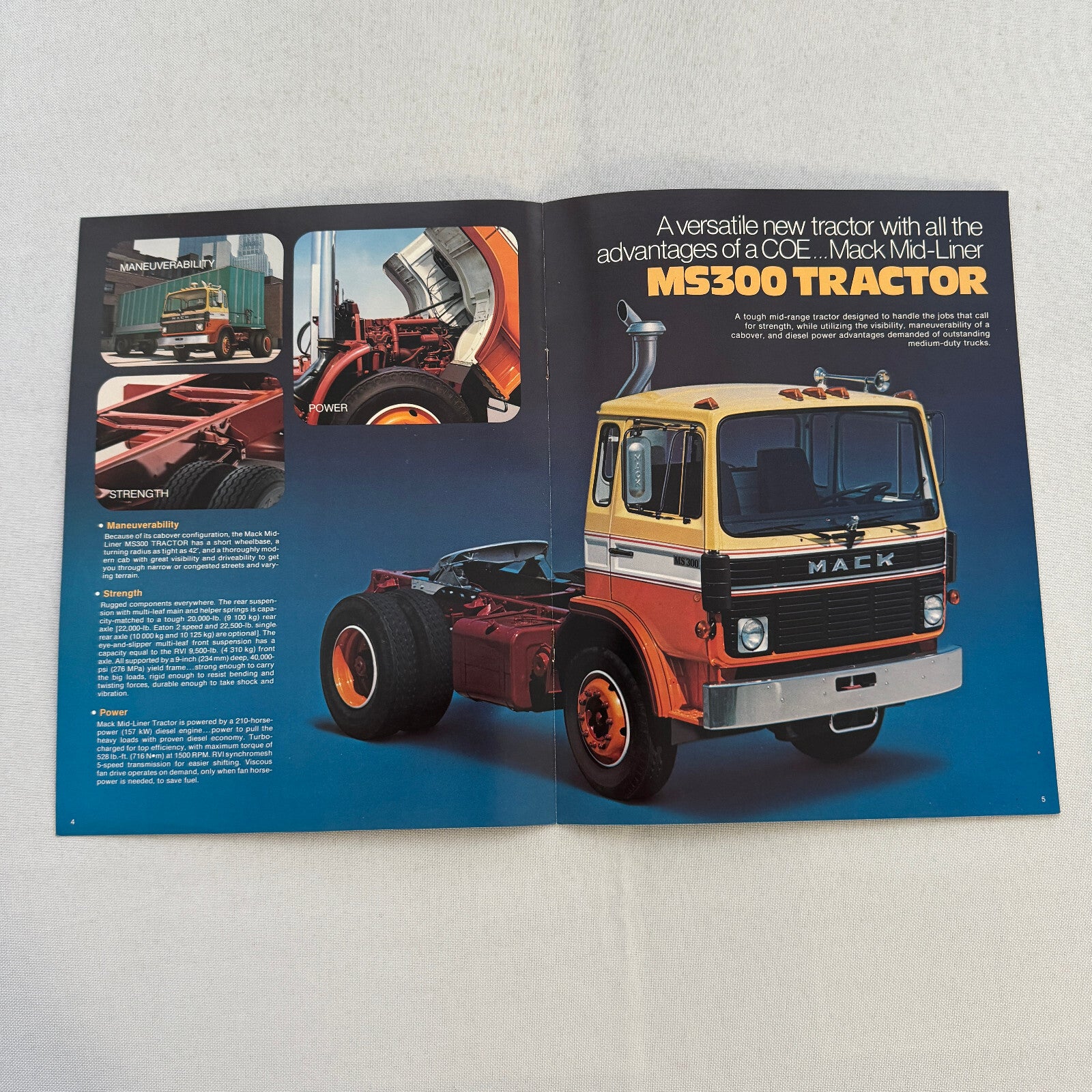 Mack MS300 Midliner Tractor Truck Sales Brochure Catalog