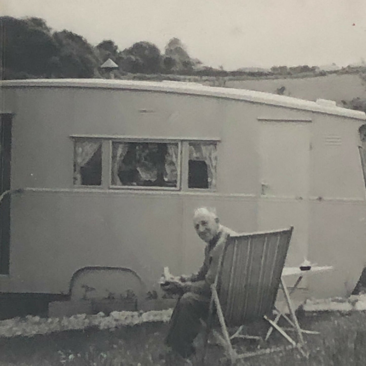 Vintage Photograph Lot of 3 - People in Camper Caravan Trailer Park 