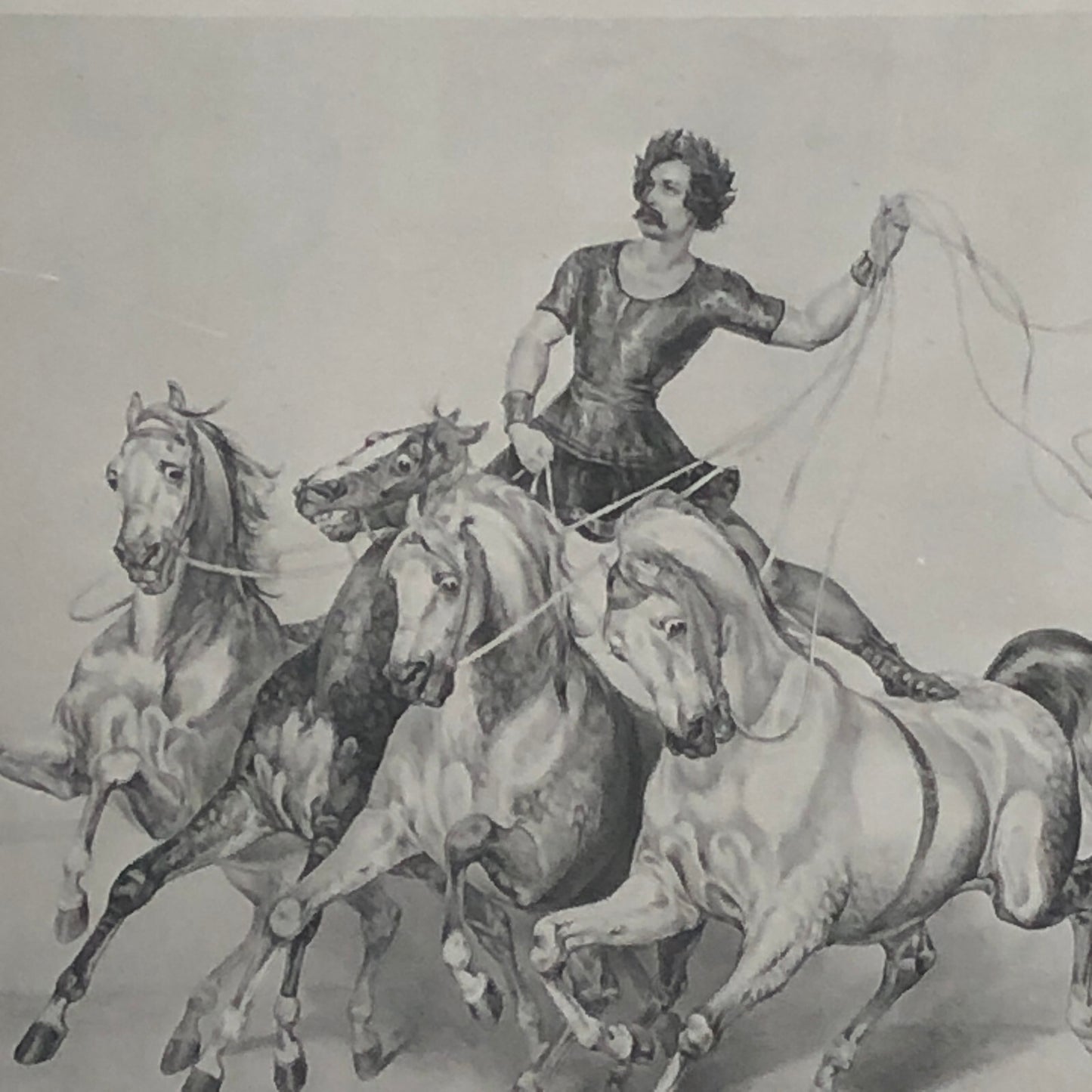 Vintage Photograph of Painting Man on Horse Horseback Ilustration Photo