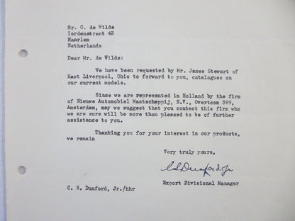 1948 REO Motors Inc Correspondence Letter Letterhead 