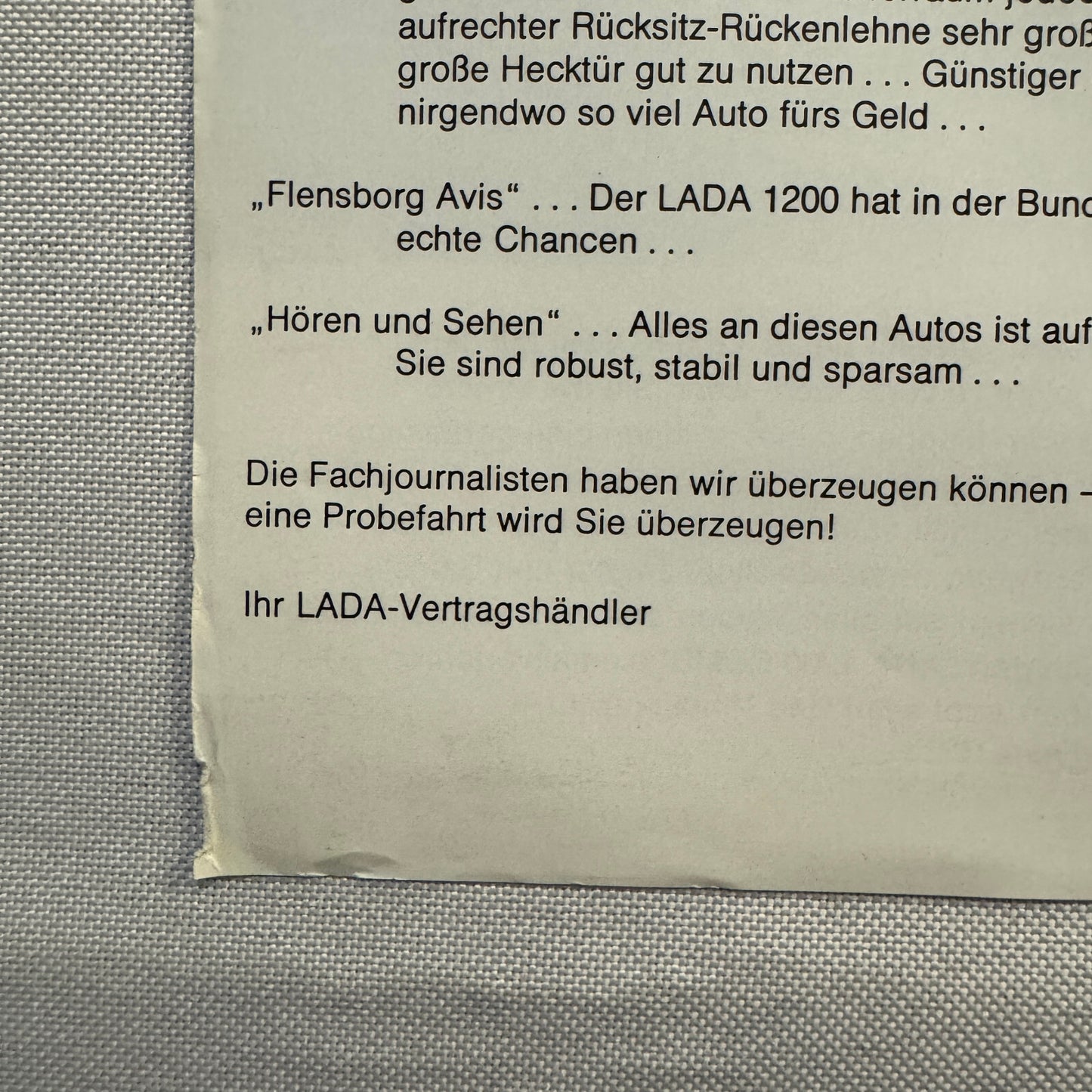 Lada 1200 Kombi Wagon Car Sales Brochure Catalog Advertising German Text Vintage