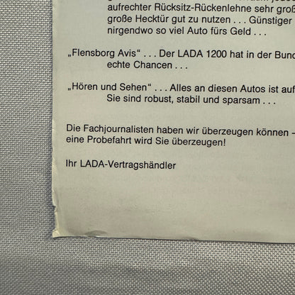 Lada 1200 Kombi Wagon Car Sales Brochure Catalog Advertising German Text Vintage