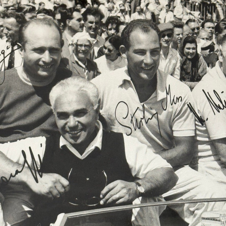Vintage Racing Driver Photo Photograph Juan Manuel Fangio Stirling Moss