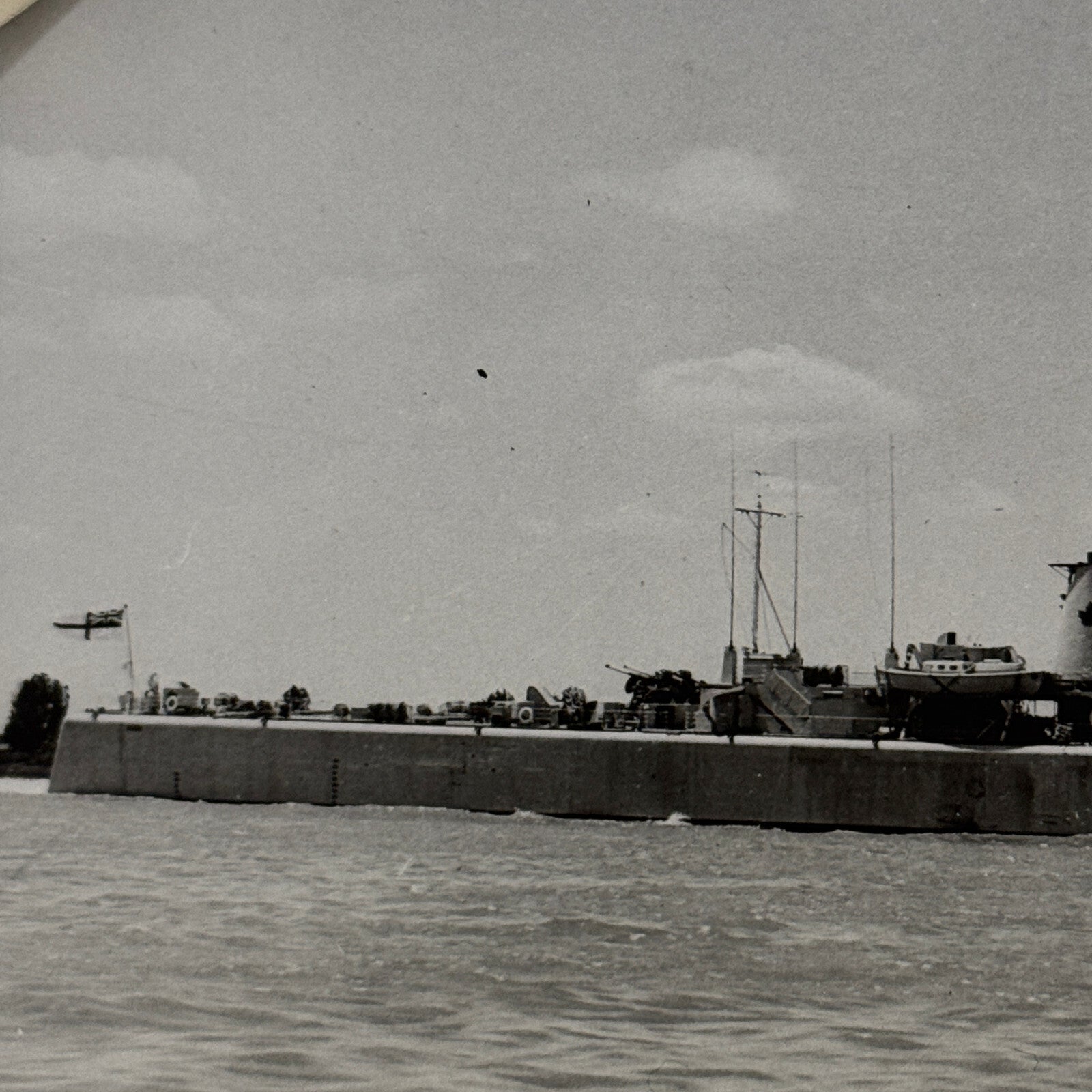 Vintage Royal Canadian Navy Ship Photograph Photo HMCS St Croix Boat Military