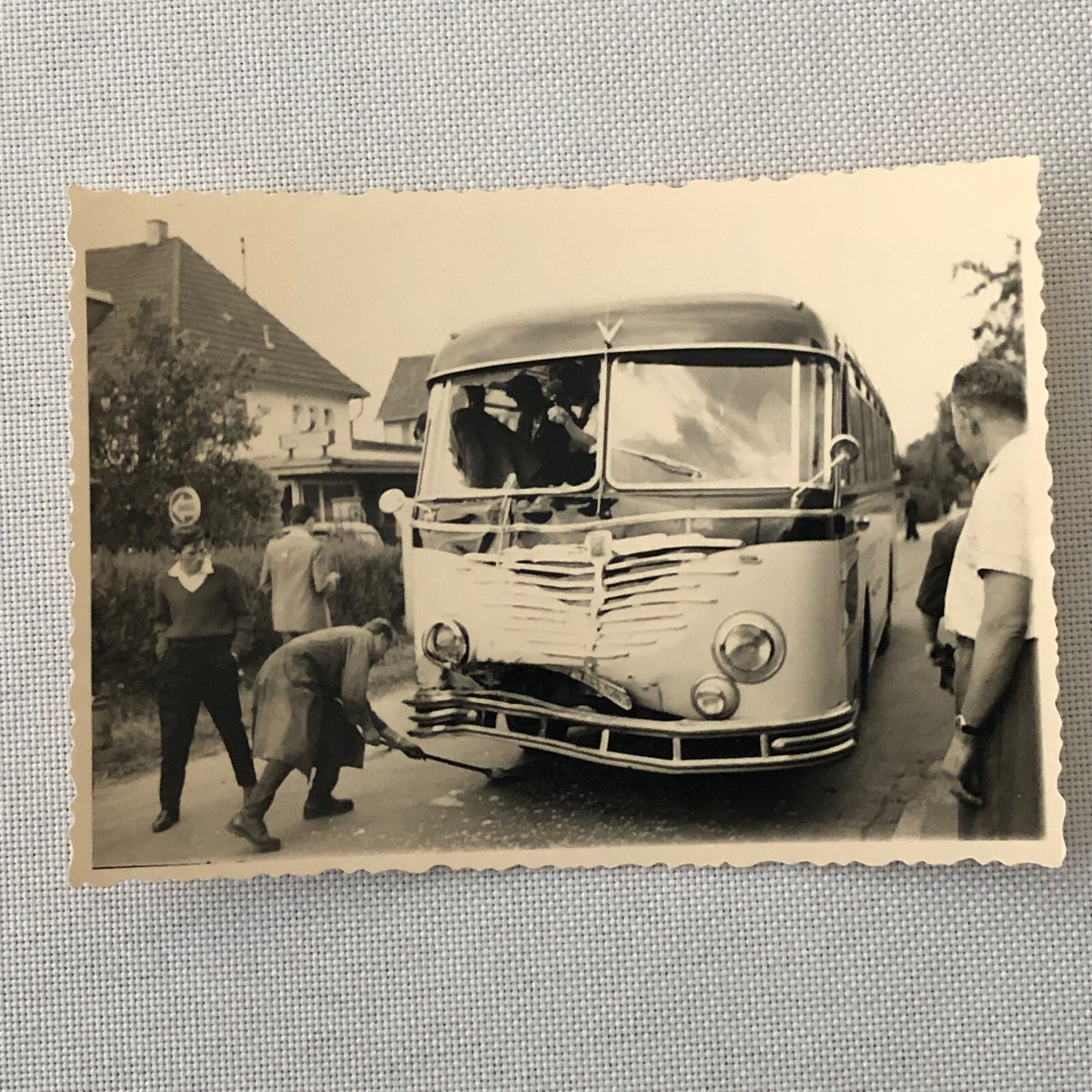 Vintage Bus Accident Wreck Photo Photograph Print Lot of 3 Germany 
