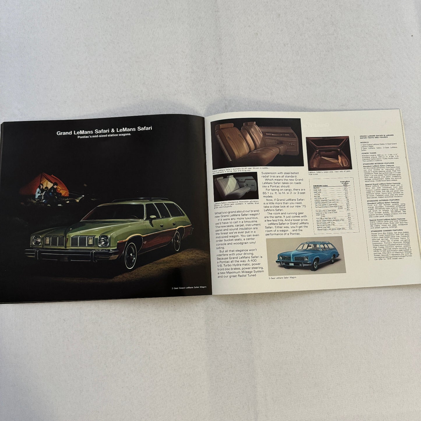 1975 Pontiac Car Sales Brochure Catalog Firebird Grand Am LeMans Grand Ville +