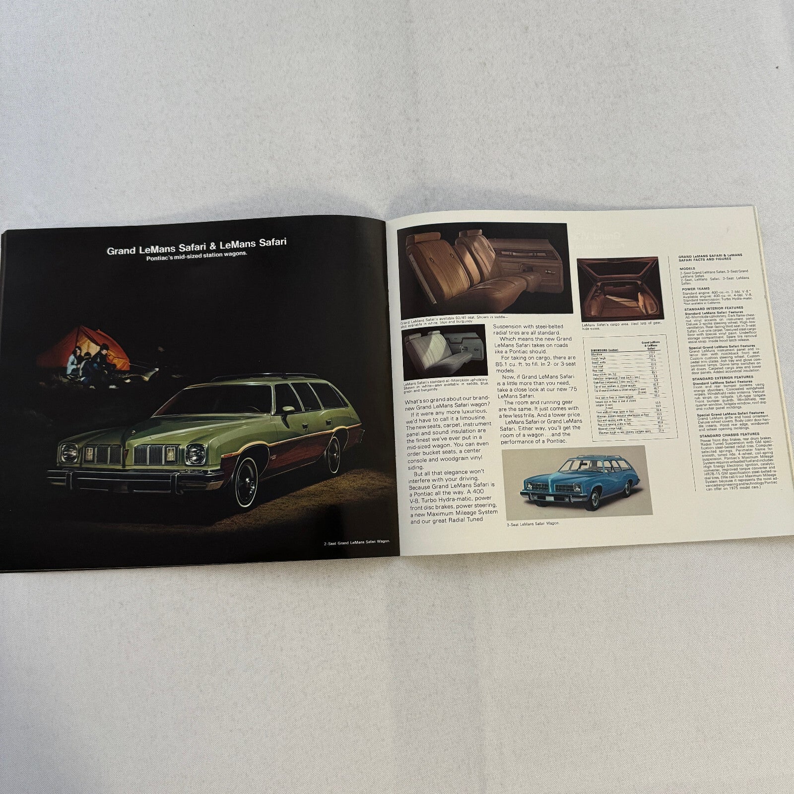 1975 Pontiac Car Sales Brochure Catalog Firebird Grand Am LeMans Grand Ville +