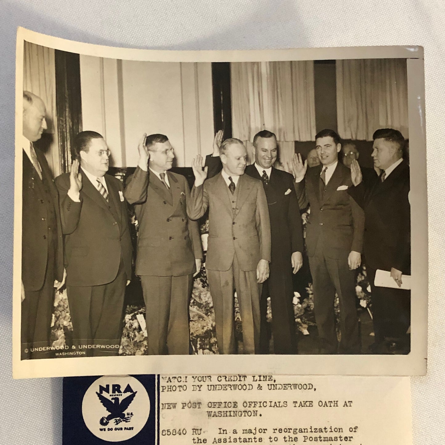 Press Photograph Photo 1934 PostMaster General Postal Post Office Underwood
