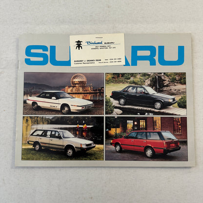 1986 Subaru Car Sales Brochure Catalog Advertising GL Sedan Wagon XT Coupe