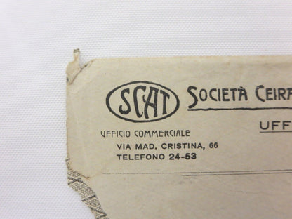 Vintage SCAT Società Ceirano Automobili Torino Car Company ENVELOPE Stamp
