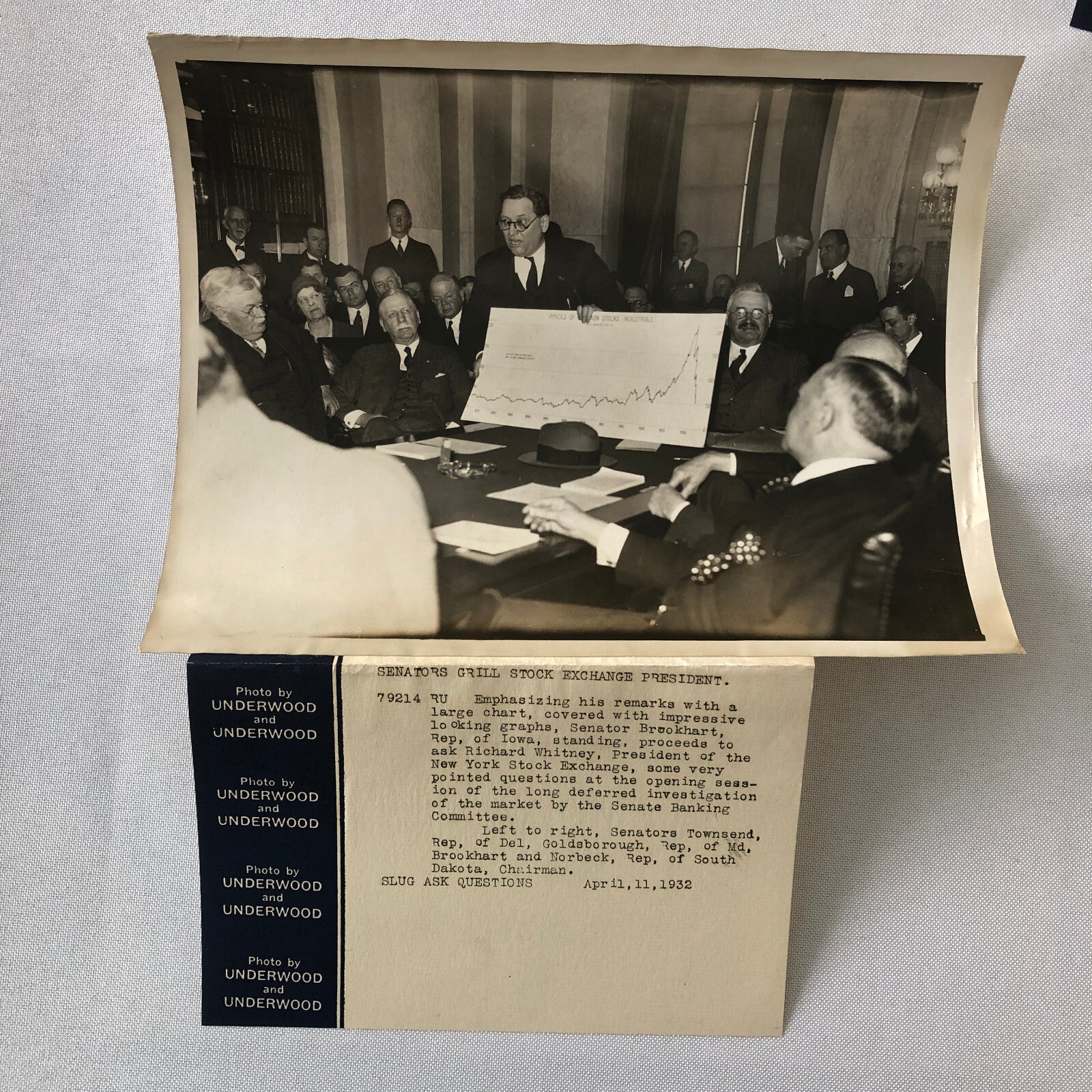 Press Photo Photograph Lot Stock Market Crash Senate Investigation 1932 Archive