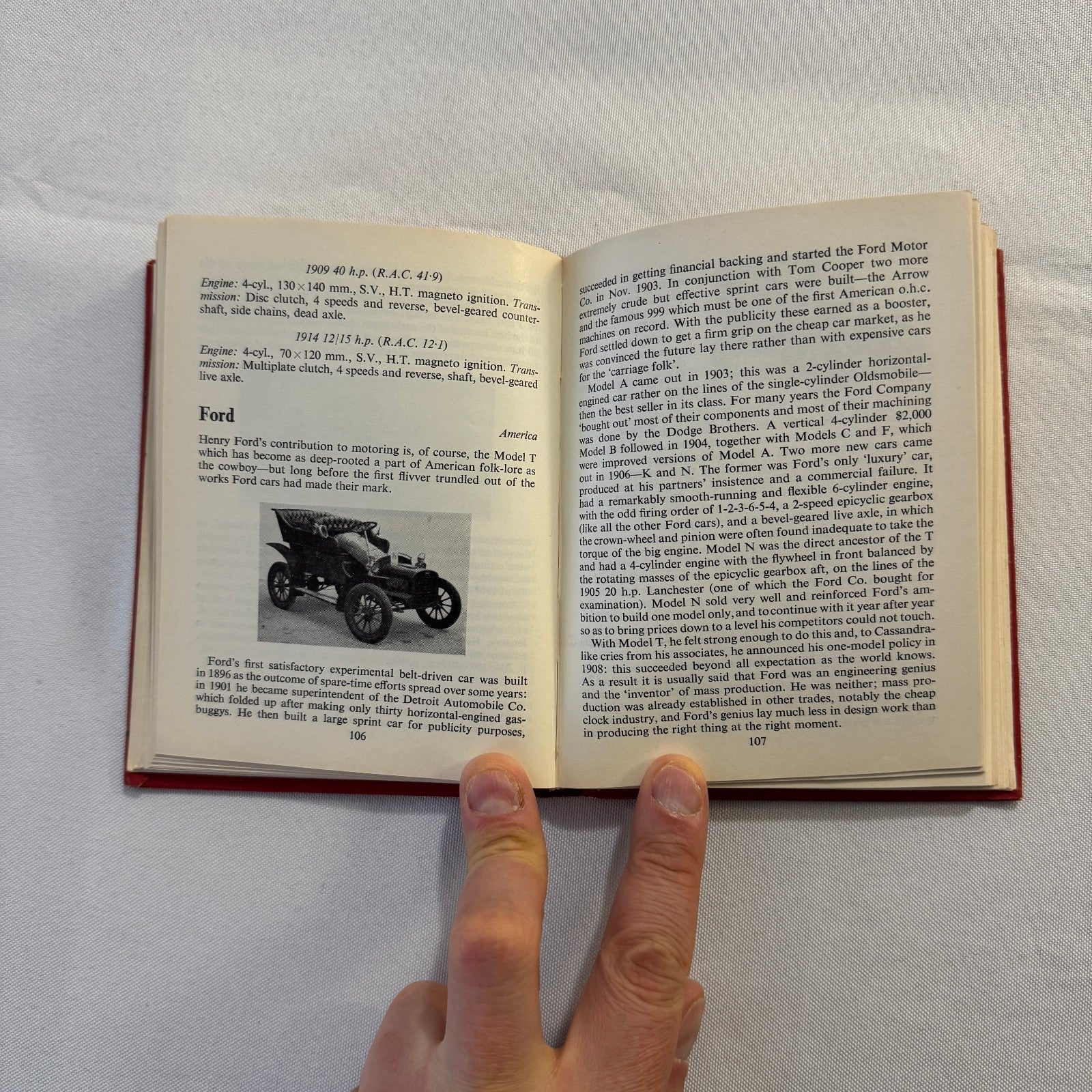 1963 Veteran Motorcar Pocketbook Book Vintage Bugatti Benz Rolls Royce and More