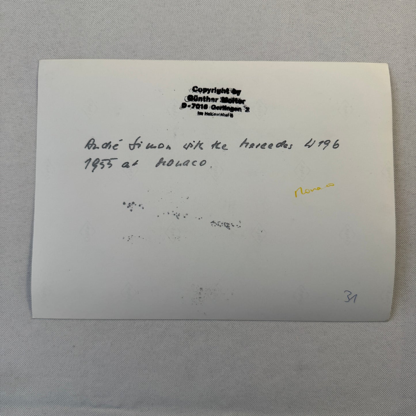 Mercedes W196 Racing Car 1955 Monaco Grand Prix Race Photo Photograph Modern