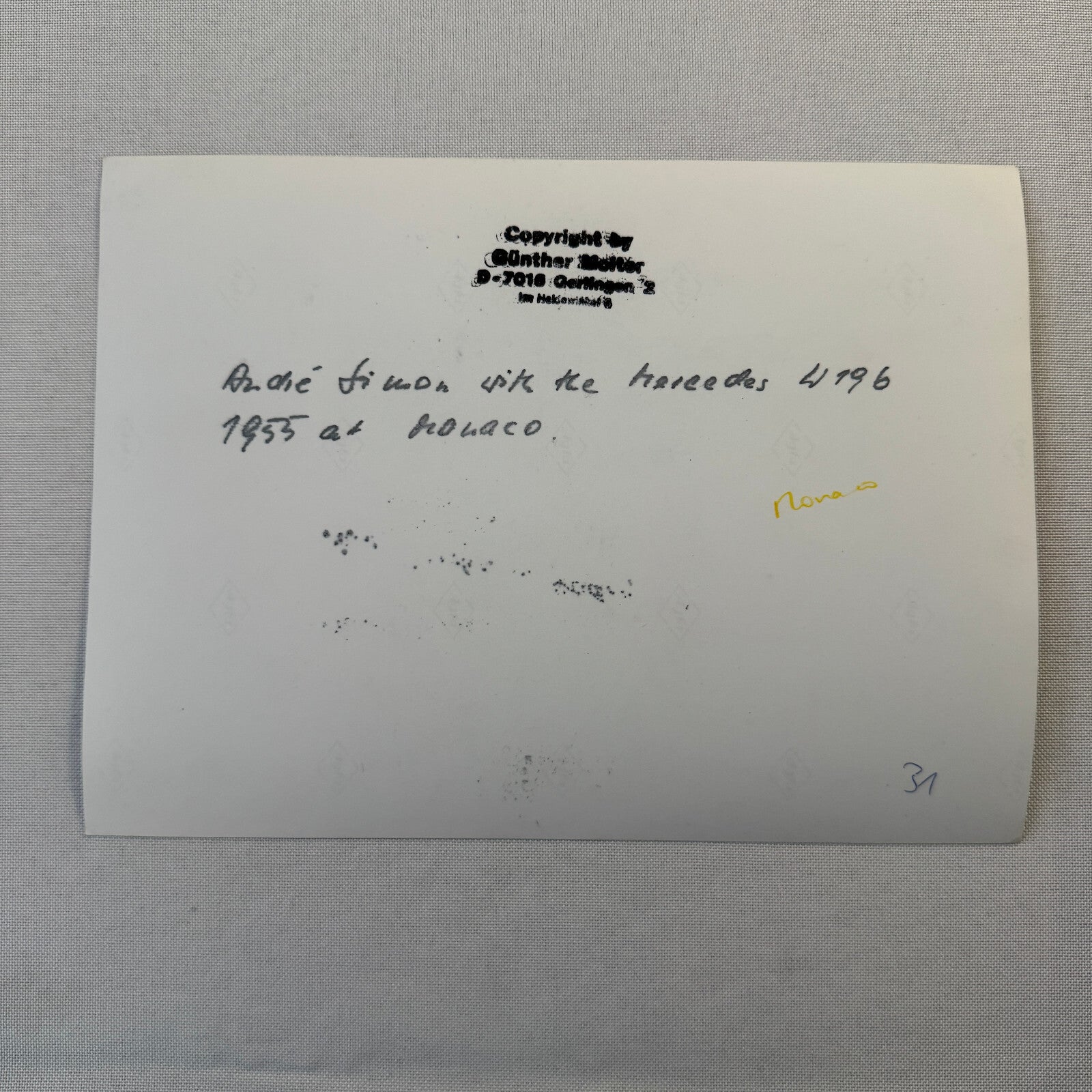 Mercedes W196 Racing Car 1955 Monaco Grand Prix Race Photo Photograph Modern