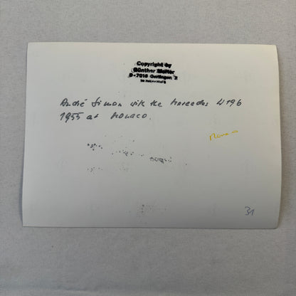 Mercedes W196 Racing Car 1955 Monaco Grand Prix Race Photo Photograph Modern